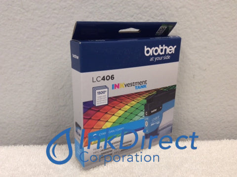 Genuine Brother LC406C LC406 Ink Jet Cartridge Cyan Ink Jet Cartridge , Brother &nbsp; - Multi Function &nbsp;MFC J4335DW, &nbsp;J4345DW XL, &nbsp;J4535DW, &nbsp;J5855DW, &nbsp;J5955DW, &nbsp;J6555DW, &nbsp;J6955DW