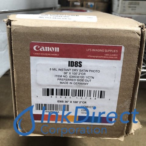 Genuine Canon 8357B661AA ID8S36100 ID8S Satin Photo Paper Dry Satin Photo Paper , Ink Direct Corporation