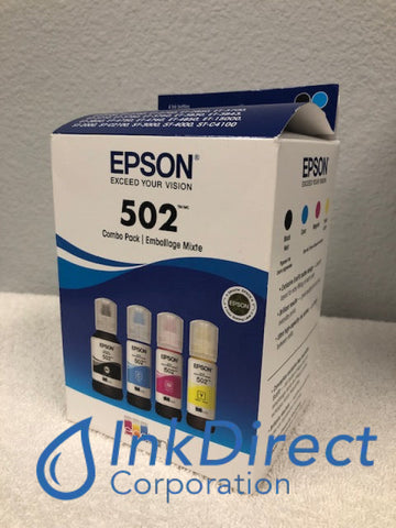 Genuine Epson T502120BCS T502120-BCS Epson 502 Ink Tank Black Cyan Magenta Yellow Ink Jet Cartridge , Epson&nbsp; &nbsp;- All-in-One&nbsp; Expression ET-2700,&nbsp; ET-2750,&nbsp; ET-3700,&nbsp; ST-2000,&nbsp; WorkForce&nbsp; ET-3750,&nbsp; ET-4750,&nbsp; ST-3000,&nbsp; ST-4000